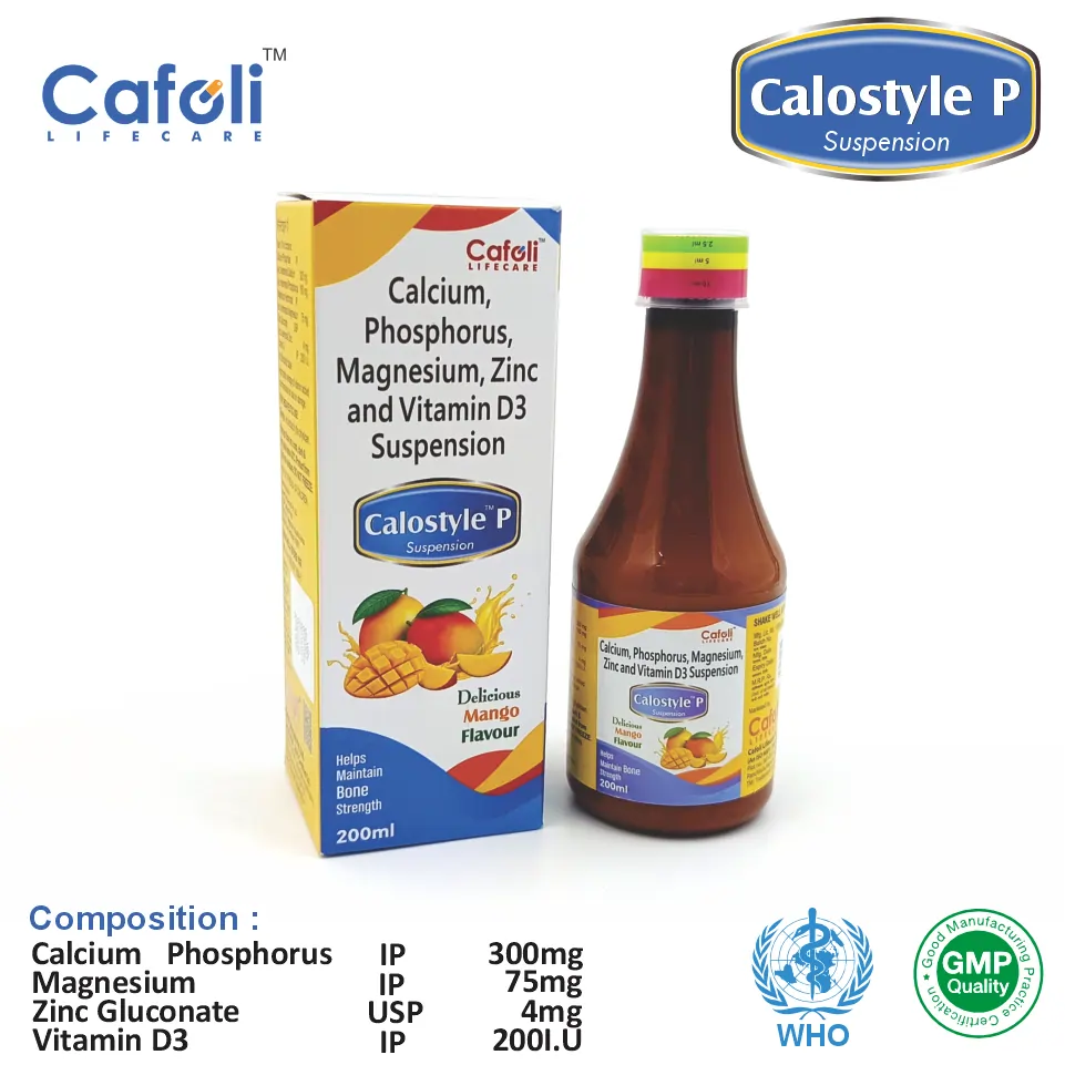 Calcium, Phosphorus, Magnesium, Zinc, Vitamin D3 Suspension | Bone Health Support | Best price for PCD Pharma Franchise in Jaipur